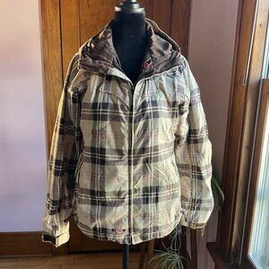 Burton Plaid Snowboard Jacket Women Small Y2K Ski Coat Gorpcore Winter Outerwear